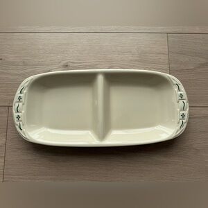 Vintage Longaberger Cream Divided Ceramic Serving Dish